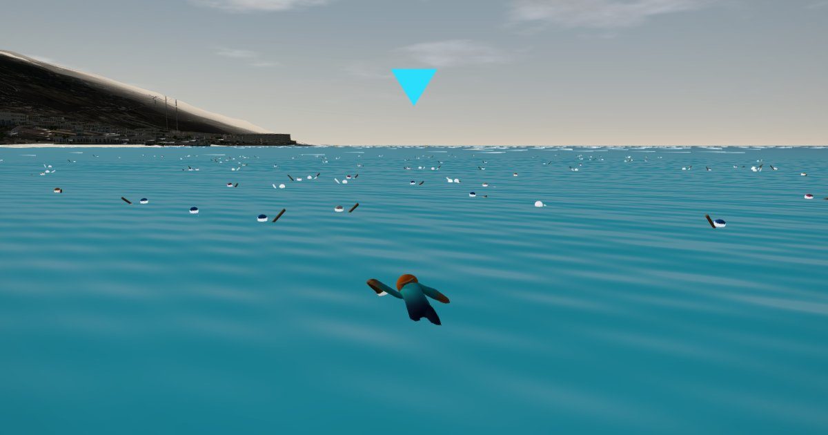 The swim: your athlete in the field off Kailua Pier.
